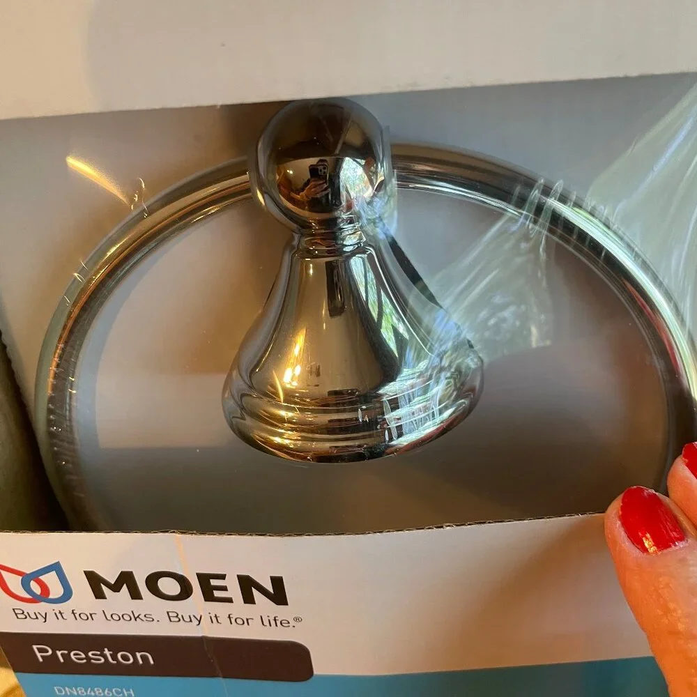 Moen Preston Chrome Towel Ring DN8486CH New in Box
